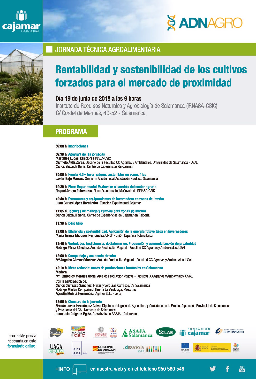 SAVE THE DATE – Jornada Técnica «Rentabilidad y sostenibilidad de los cultivos forzados para el mercado de proximidad»
