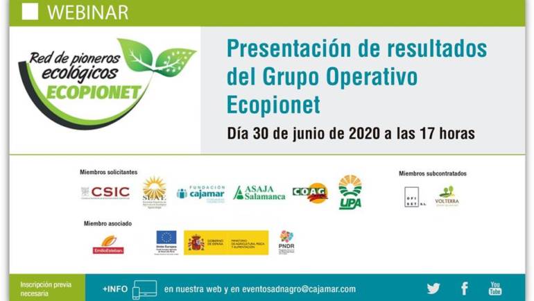 SAVE THE DATE!! WEBINAR RESULTADOS GO ECOPIONET 30 de junio, 17 h